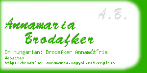 annamaria brodafker business card